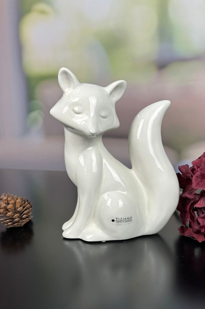 TIZIANO - DESIGN & EMOTIONS Dekofigur Fuchs Mutter Roxy 22cm creme-weiß