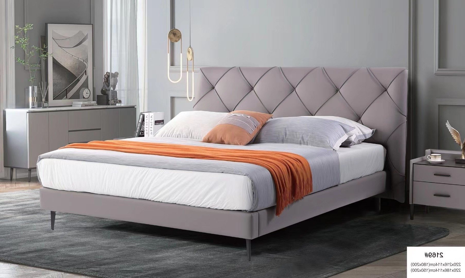 Xlmoebel Polsterbett Luxuriöses Polsterbett aus hochwertigem Leder in elegantem Design (Bett, 1-tlg., Bett), Hergestellt in Europa