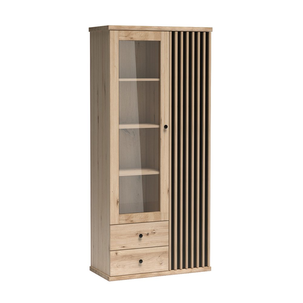 Lomadox Vitrine CALLAO-161 Eiche Nb. mit günstig online kaufen