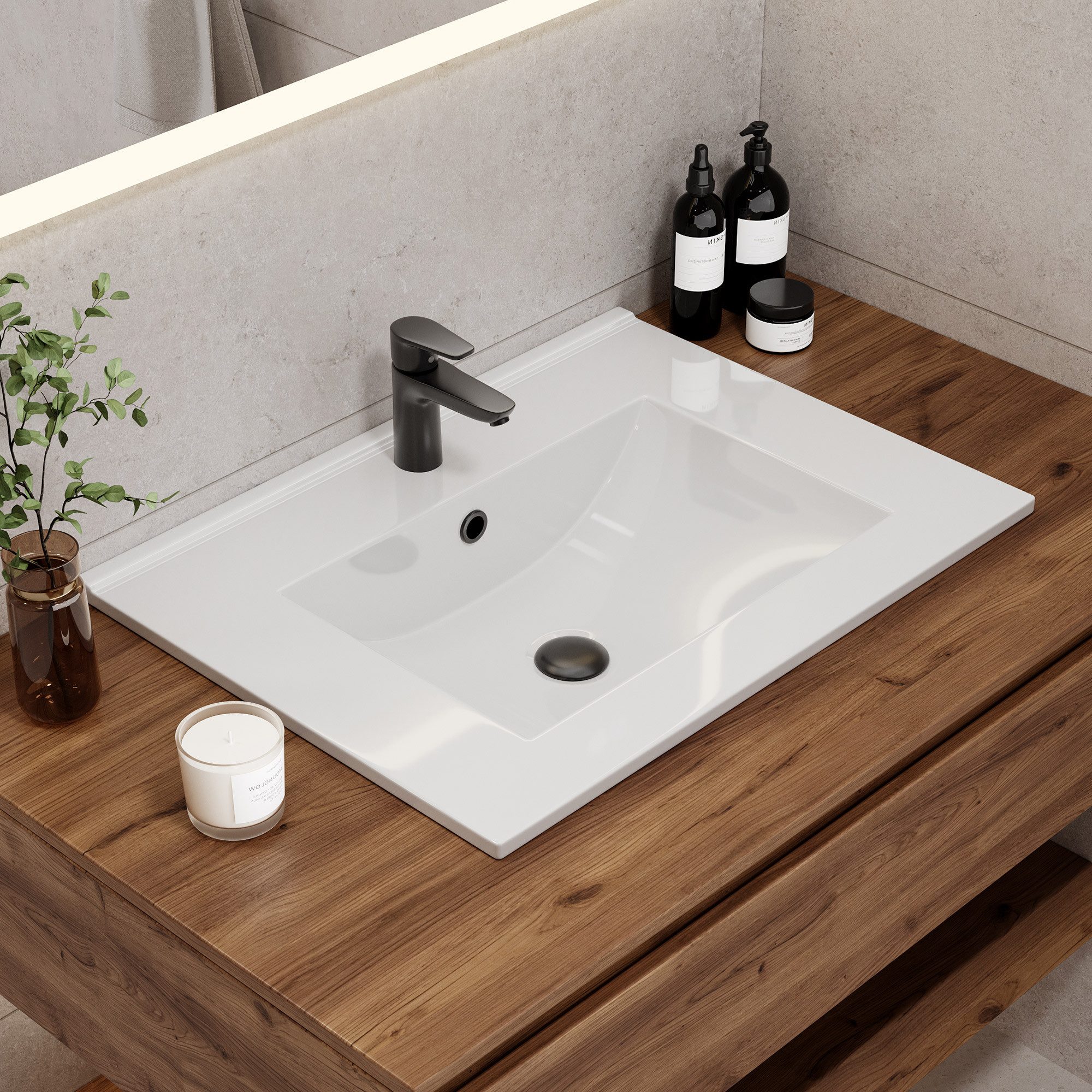 HOROW Waschbecken Gäste WC Keramik Einbau-Waschbecken, günstig online kaufen