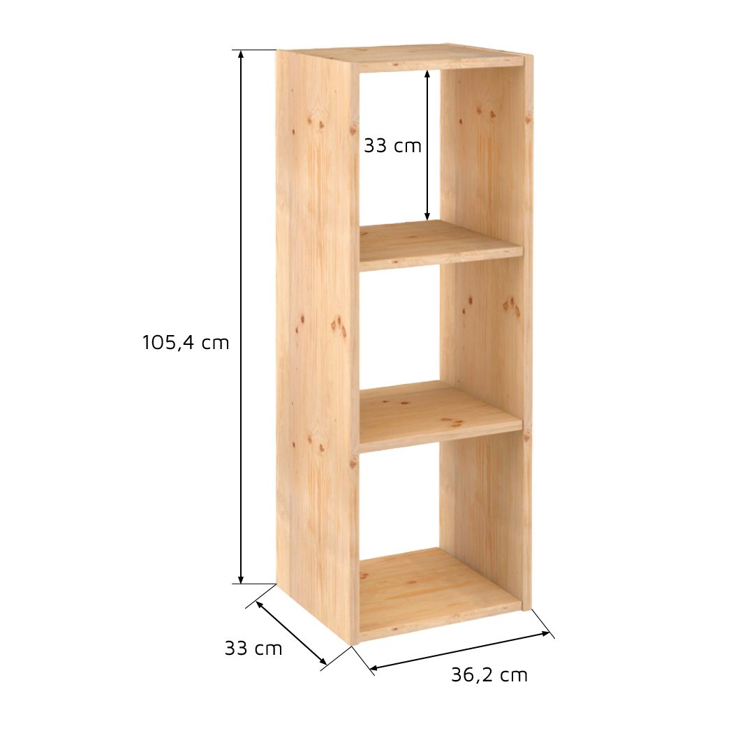 Astigarraga Kit Line Standregal Vollholz-Würfelregal - Dinamic, Bücherregal günstig online kaufen