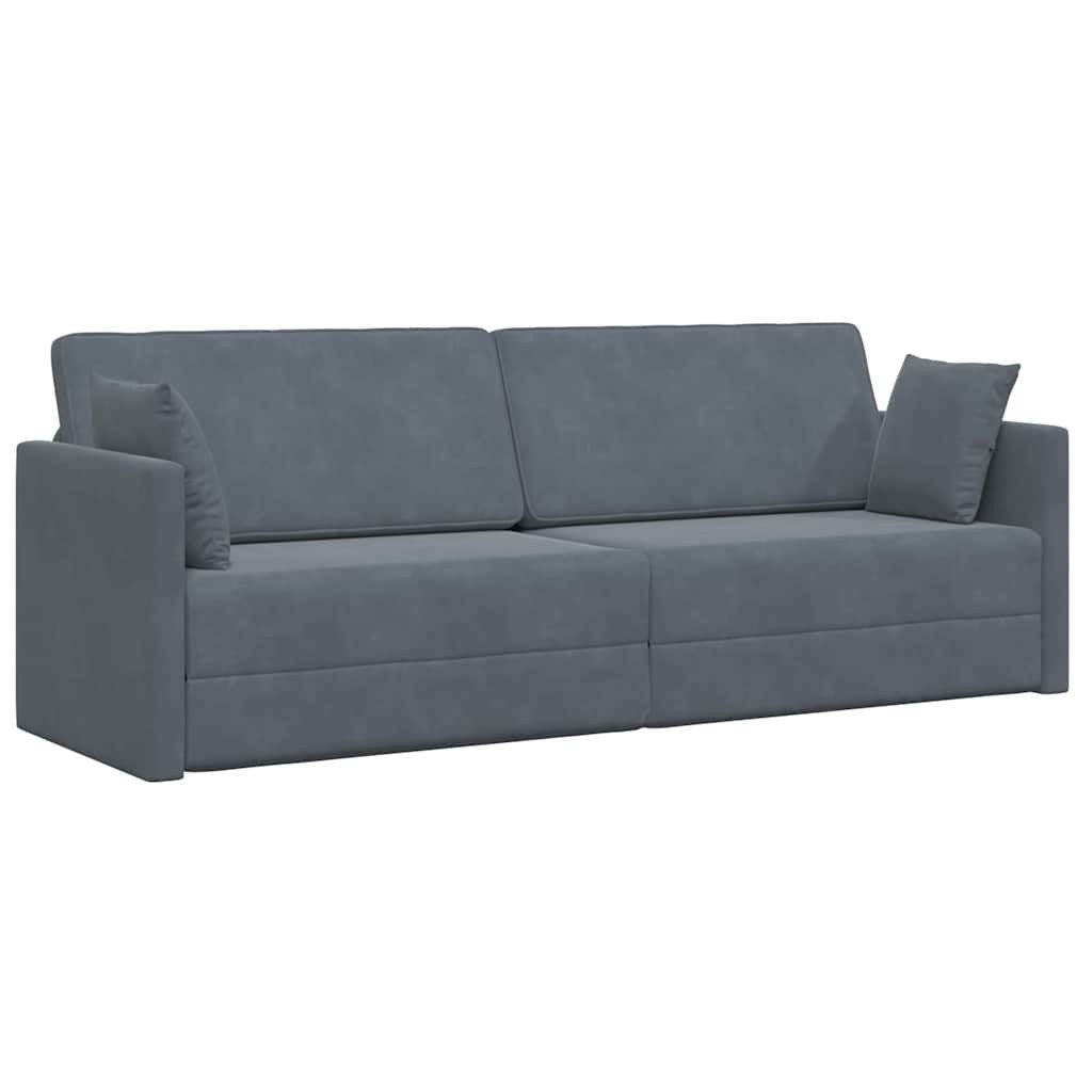 vidaXL Sofa Boden-Sofa-Bett Dunkelgrau 213 x 70 x 77 cm Samt, 1 Teile günstig online kaufen