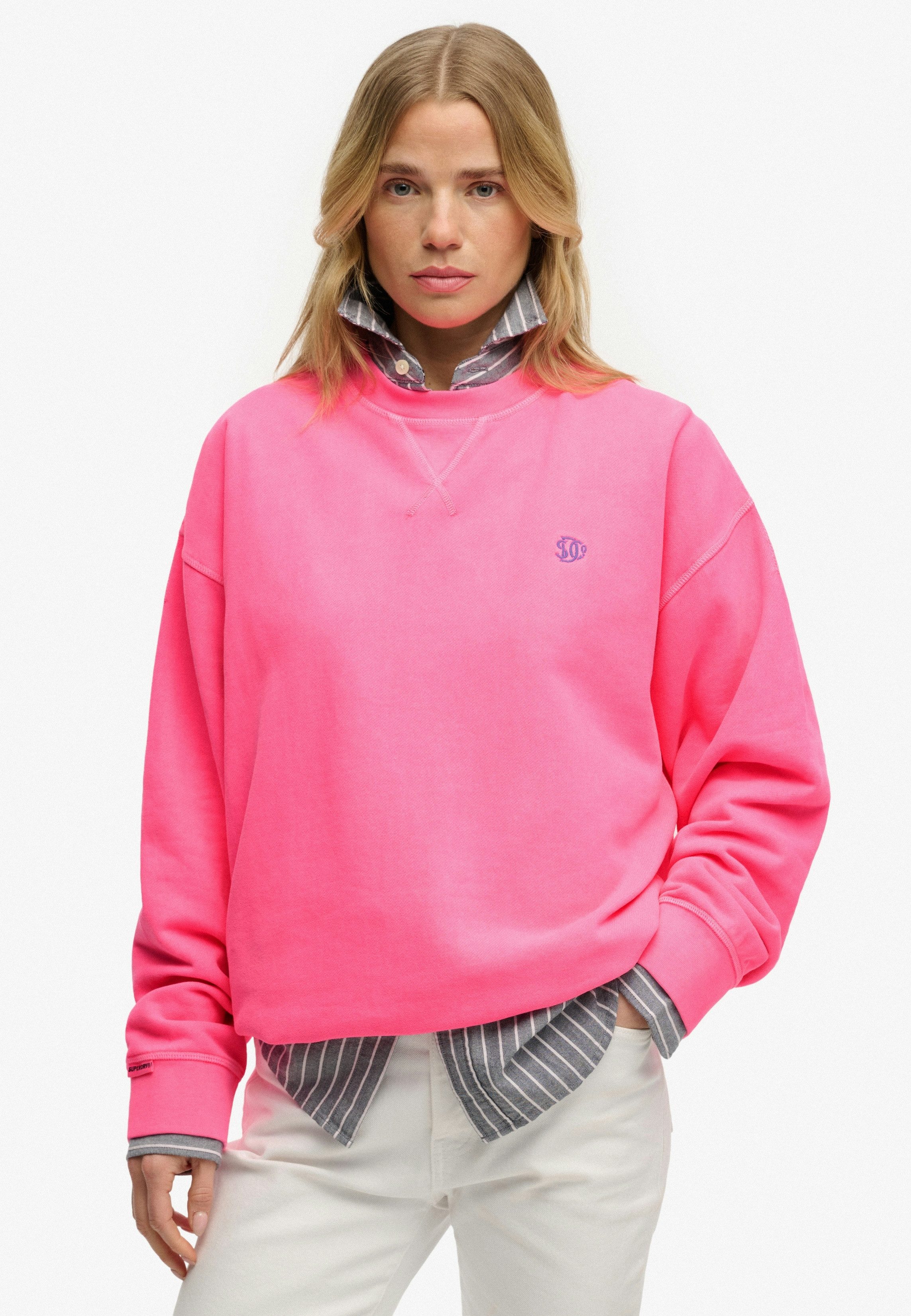 Superdry Sweatshirt STUDIOS RELAXED CREW aus Baumwolle und Sweatware, Relaxed Fit, mit Rundhalsausschnitt