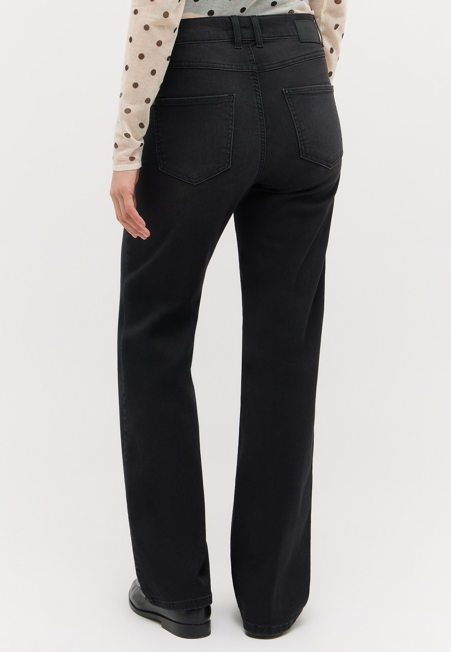 ANGELS Straight-Jeans Angels Damen Jeans Lara, Straight fit, black used (1-tlg)