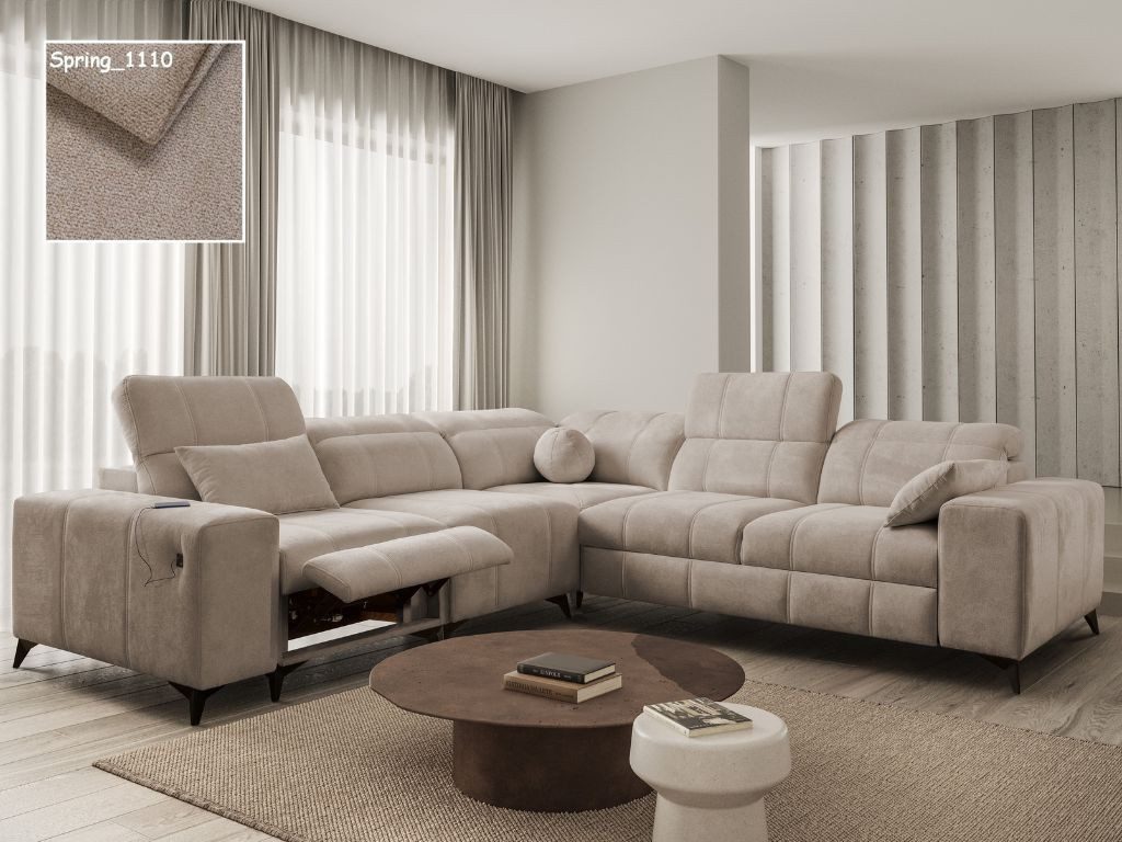 Möbel für Dich Ecksofa Dafne 3 Relax mit elektrisch ausfahrbarer Fußstütze, mit USB, Schlaffunktion und einem Bettkasten