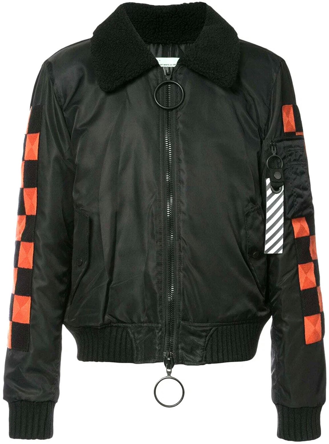 OFF-WHITE Bomberjacke Checker College Blouson Bomber College Jacke Hochwertige italienische Fertigung mit Liebe zum Detail