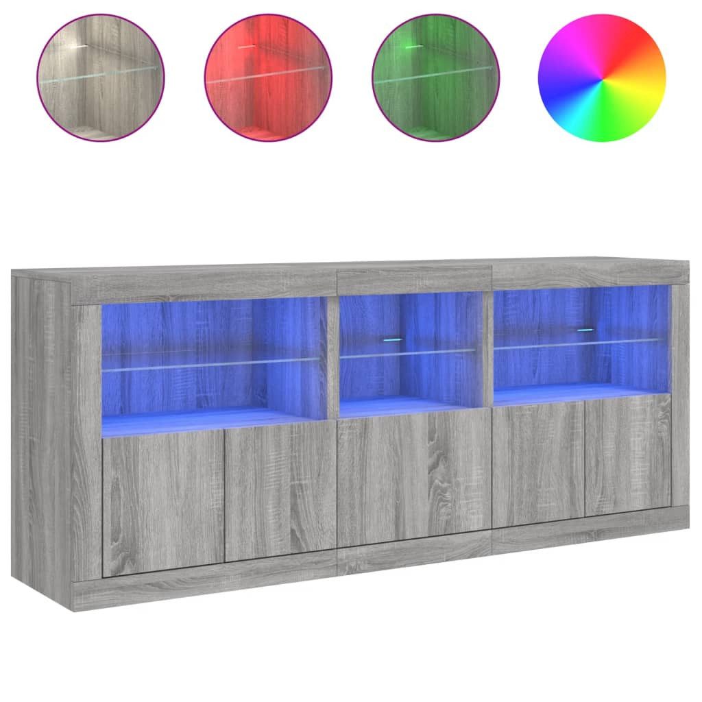 vidaXL Sideboard Sideboard mit LED-Leuchten Grau günstig online kaufen