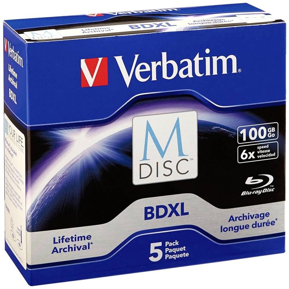 Verbatim Blu-ray-Rohling M-Disc BR-D XL 100GB 6x 5er 98913