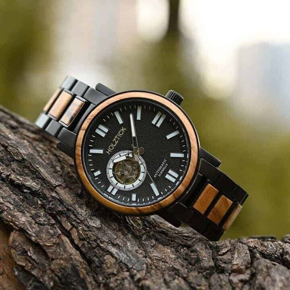 Holztick Bavaria Automatikuhr Hannibal black HANNIBAL BLACK, Blick auf das günstig online kaufen