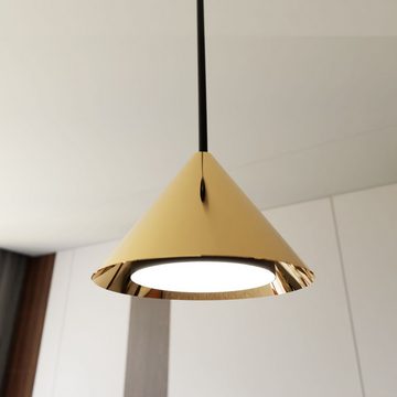 Licht-Erlebnisse Pendelleuchte MIRA, ohne Leuchtmittel, Metall GX53 H: max. 100 cm in Schwarz Gold 4-flammig