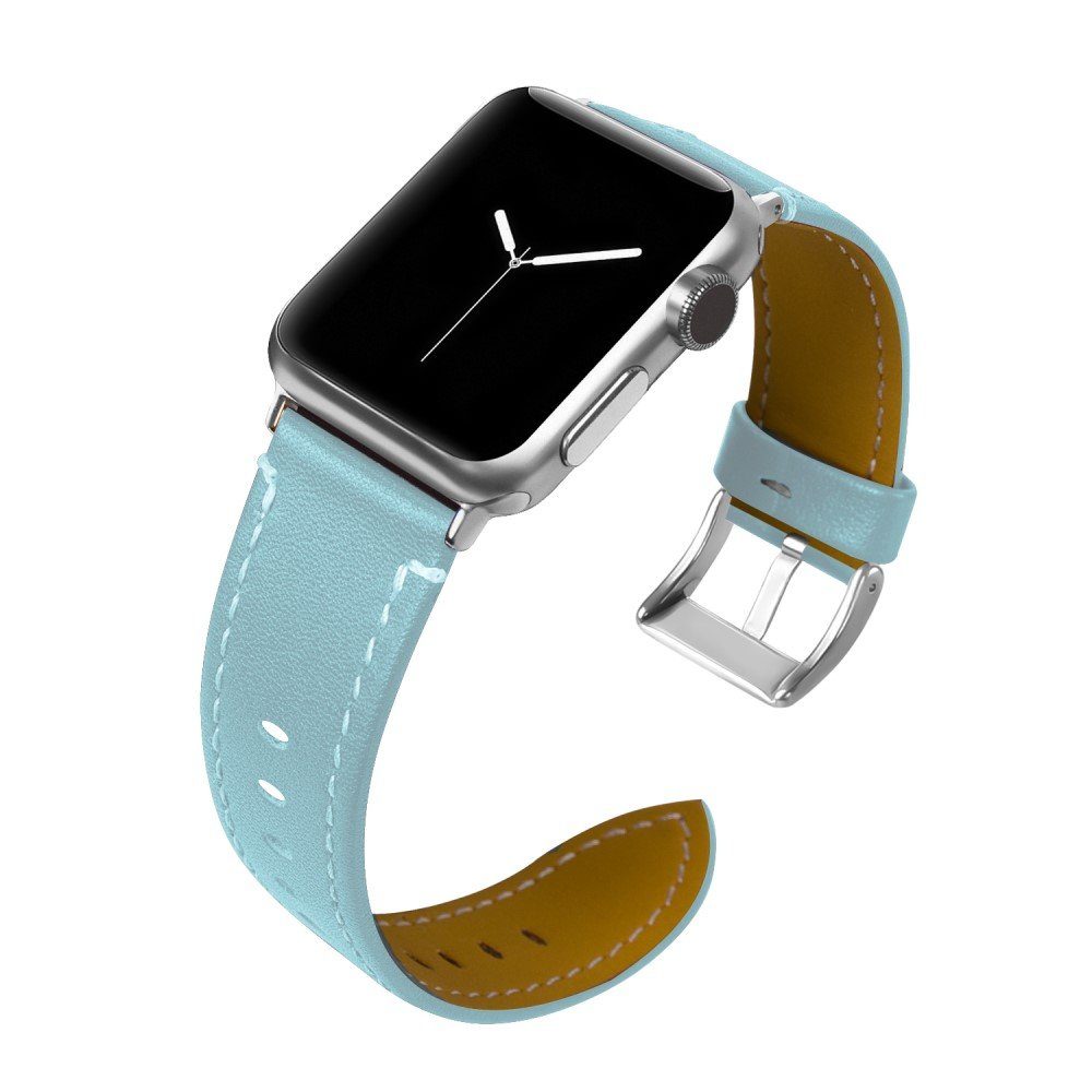 CoverKingz Smartwatch-Armband Leder Armband für Apple Watch 49/45/44/42mm Retro Series, Lederband Edelstahl Faltschließe Serie Ultra 2/Ultra/9/8/7/6/SE/5/4/3 Türkis
