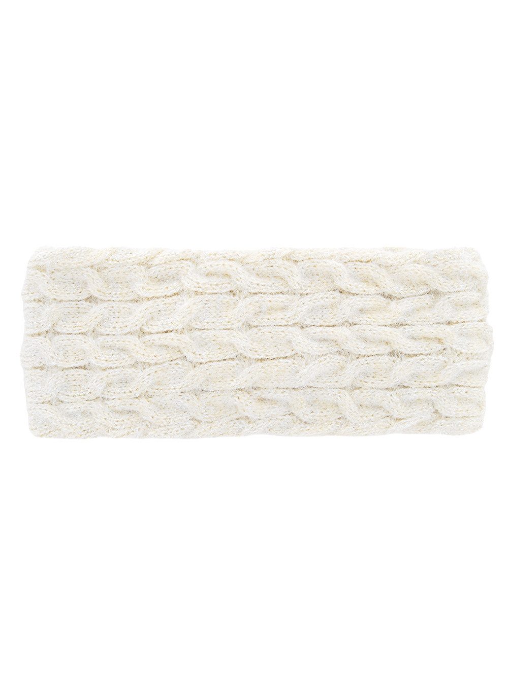 axy Haarband Damen Strickstirnband mit Zopfmuster, Silberfäden & Twist-Knoten, Strick Winter Stirnband Hairband