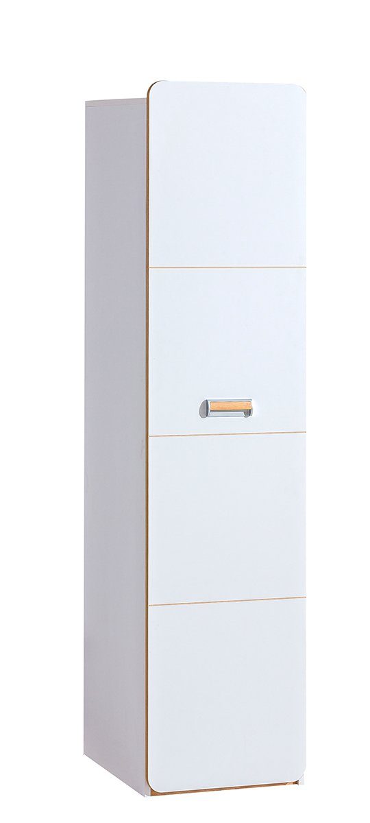 Stylefy Kinderkleiderschrank Laterne (Kinderschrank, Mehrzweckschrank) Nash viel - Design, 2-türig, Eiche mit für wechselbarer Kinder Einlegeböden, Türanschlag, Weiß Stauraum, Modern