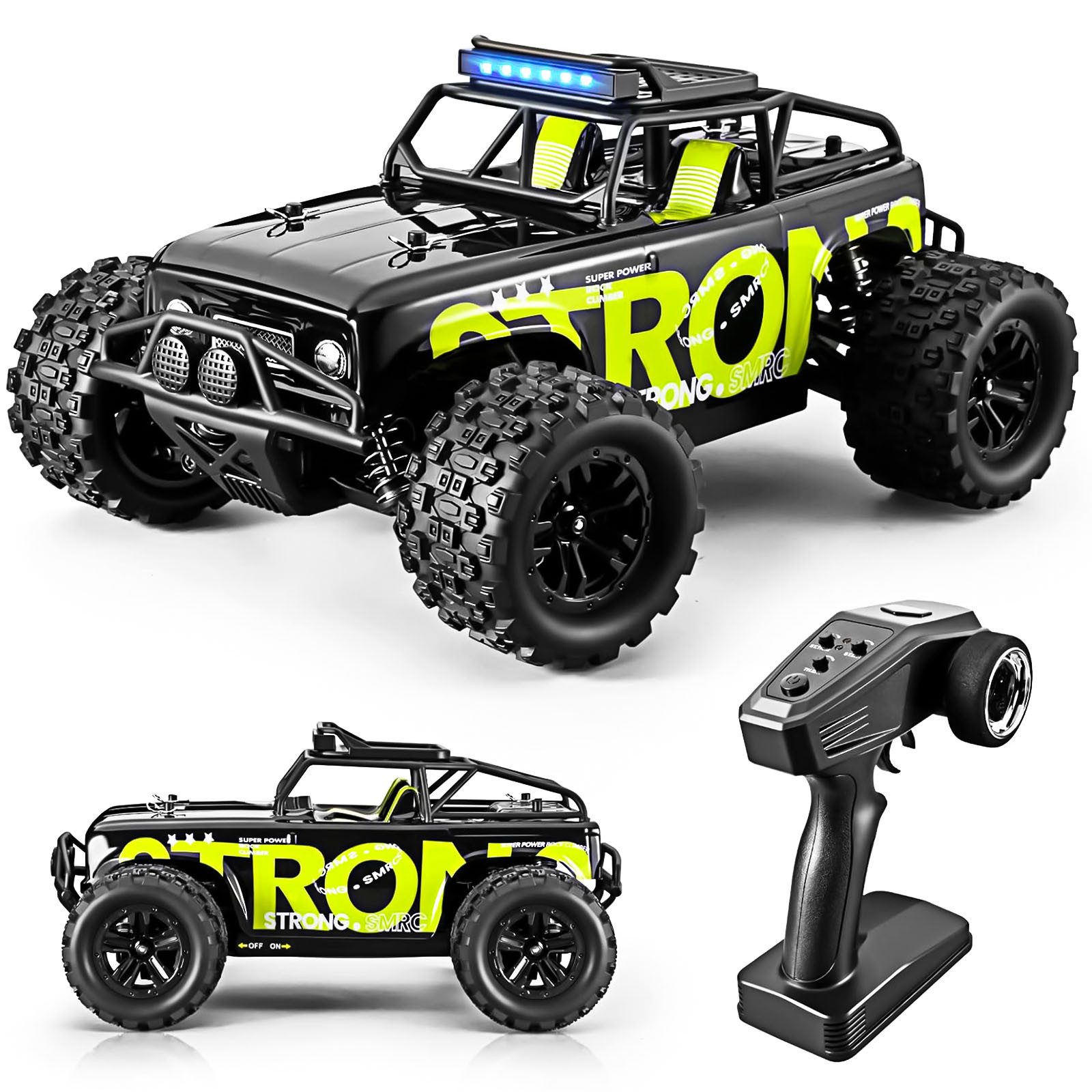 MODFU RC-Auto 4WD Wasserdichtes Offroad Fahrzeug mit 2.4GHz Fernbedienung (1:18 40 km/h Schnelles RC Truck, 1-tlg., mit 2 Akku 60 Min), für Kinder ab 3 Jahren Erwachsene