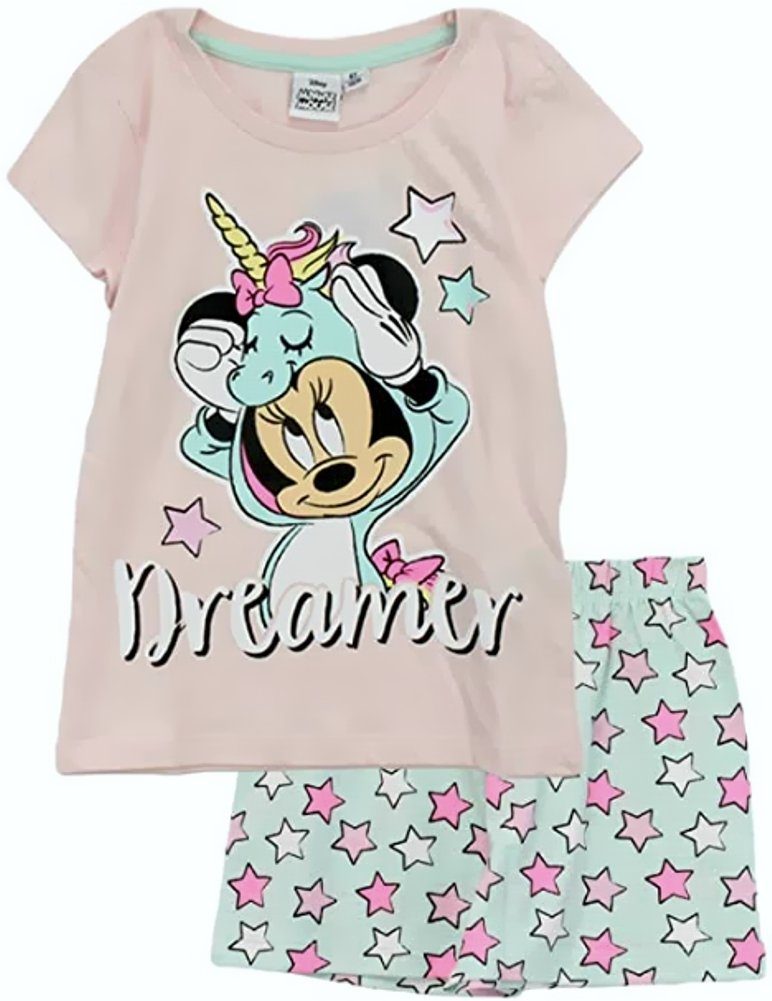 Jahre kurz 98 128 Minnie Pyjama Mouse Disney 5 Hose ShortY mit + 6 Schlafanzug Kinderpyjama cm T-Sirt 104 116 Hose 110 Pyjama Rose Pyjama Mädchen Minnie 3 Mouse 8 4