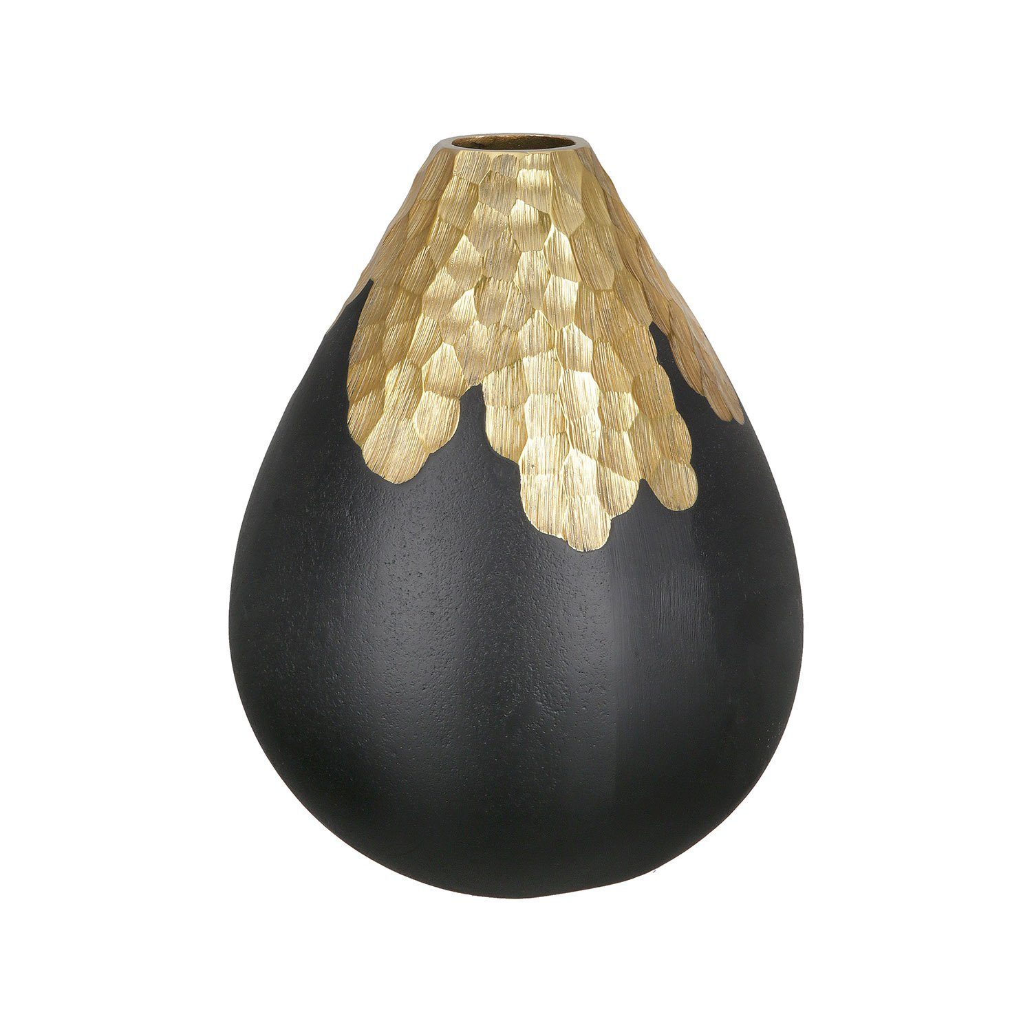 GILDE Dekovase GILDE Vase Favo - gold-schwarz - H. 26cm x D. 17cm