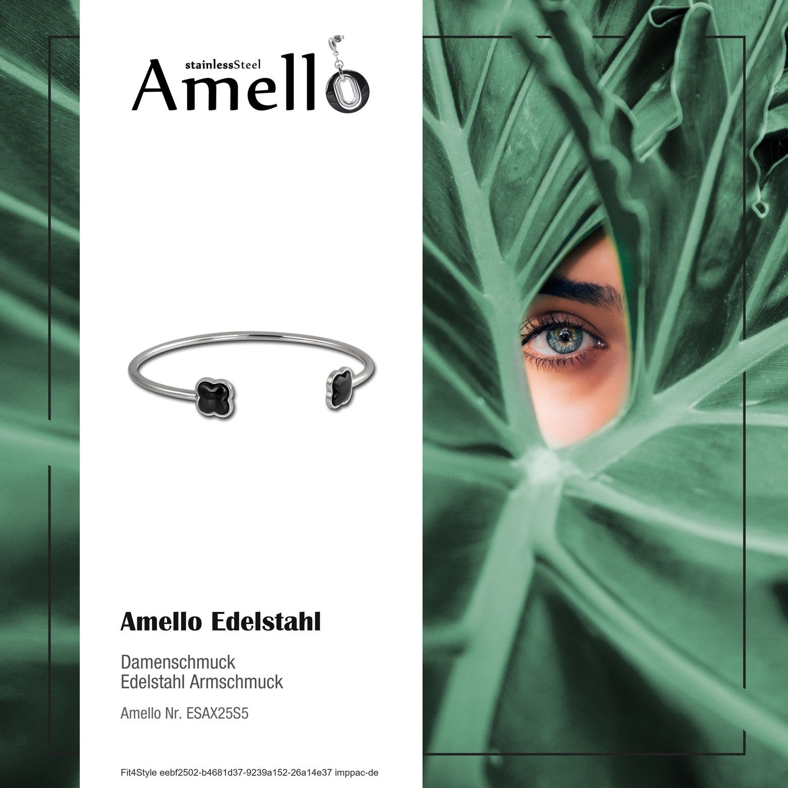 Amello Armreif Amello Kleeblatt Armreifen silber günstig online kaufen