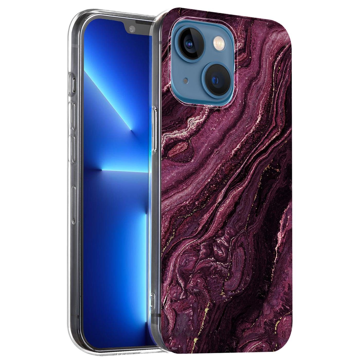 CoolGadget Handyhülle Marmor Slim Case für iPhone 13 6,1 Zoll, Hülle Dünne Silikon Schutzhülle für Apple iPhone 13 Hülle