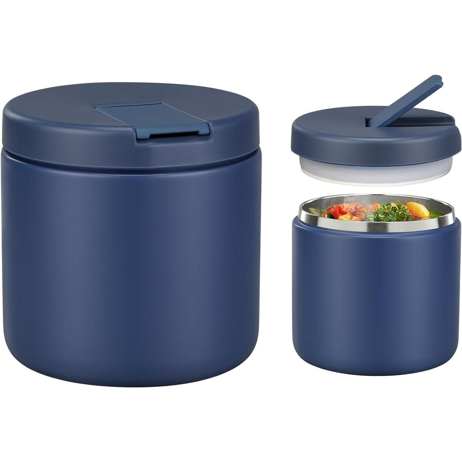 LuxusKollektion Thermobehälter Thermobehälter Edelstahl auslaufsicher Kinder Weithals 560ml Blau-560