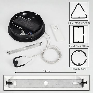 hofstein Pendelleuchte »Capracotta« dimmbare Hängelampe aus Metall/Kunststoff in Schwarz/Weiß, 4000 Kelvin, mit 3 verstellbaren Elementen, Fernbedienung, 17 Watt, 1600 Lumen