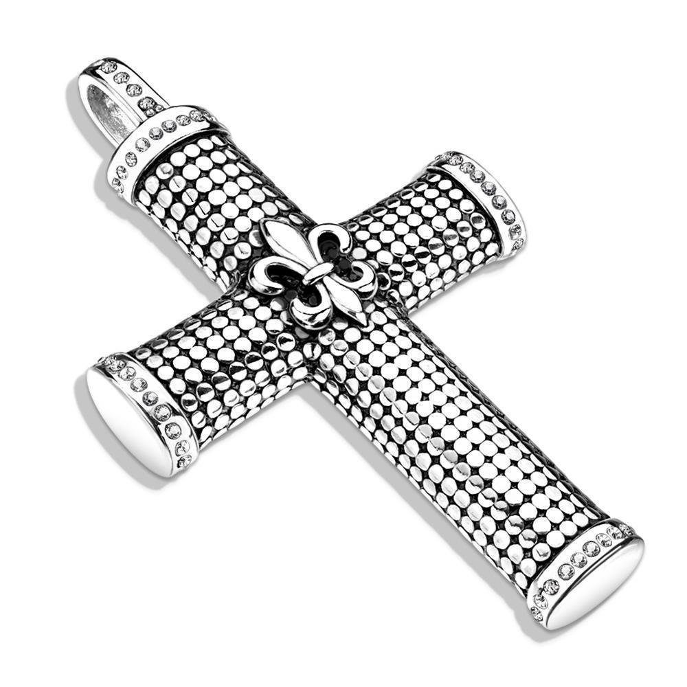 Anhänger Fleur (1-tlg), Halsketten BUNGSA Unisex Lis aus Edelstahl Set Silber Anhänger de Pendant
