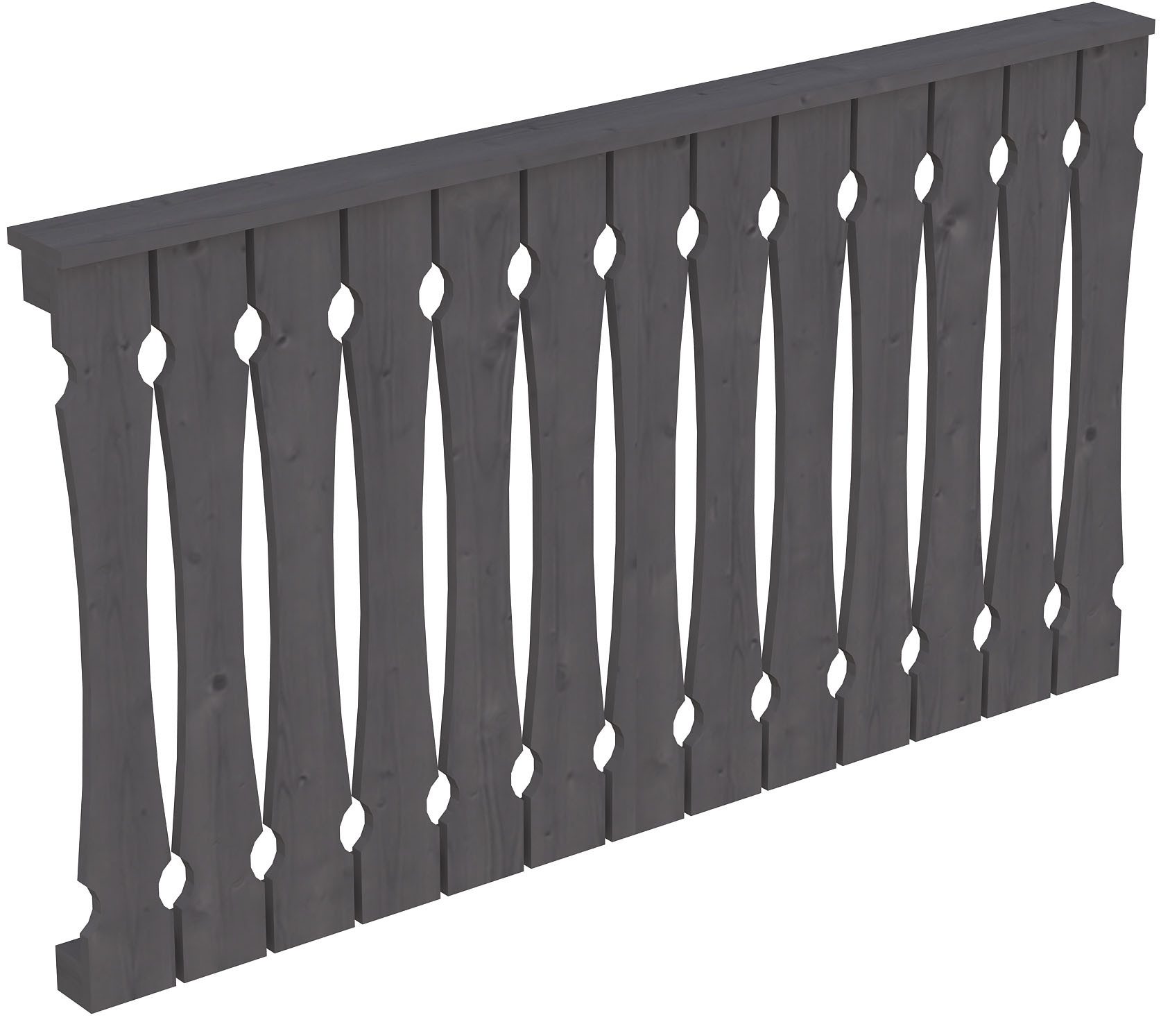 Skanholz Brüstungsgeländer Balkonschalung, 170 cm Länge, 96 cm Höhe, für die Front