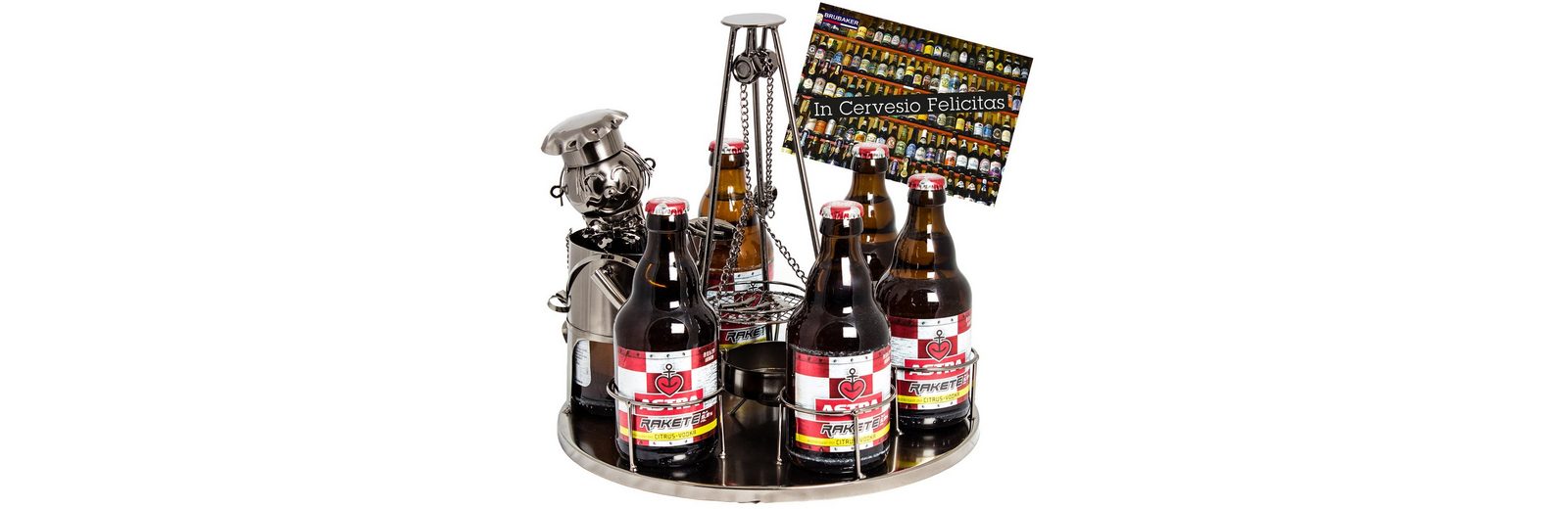 BRUBAKER Weinflaschenhalter »Grillmeister am Schwenkgrill«, (1-St ...