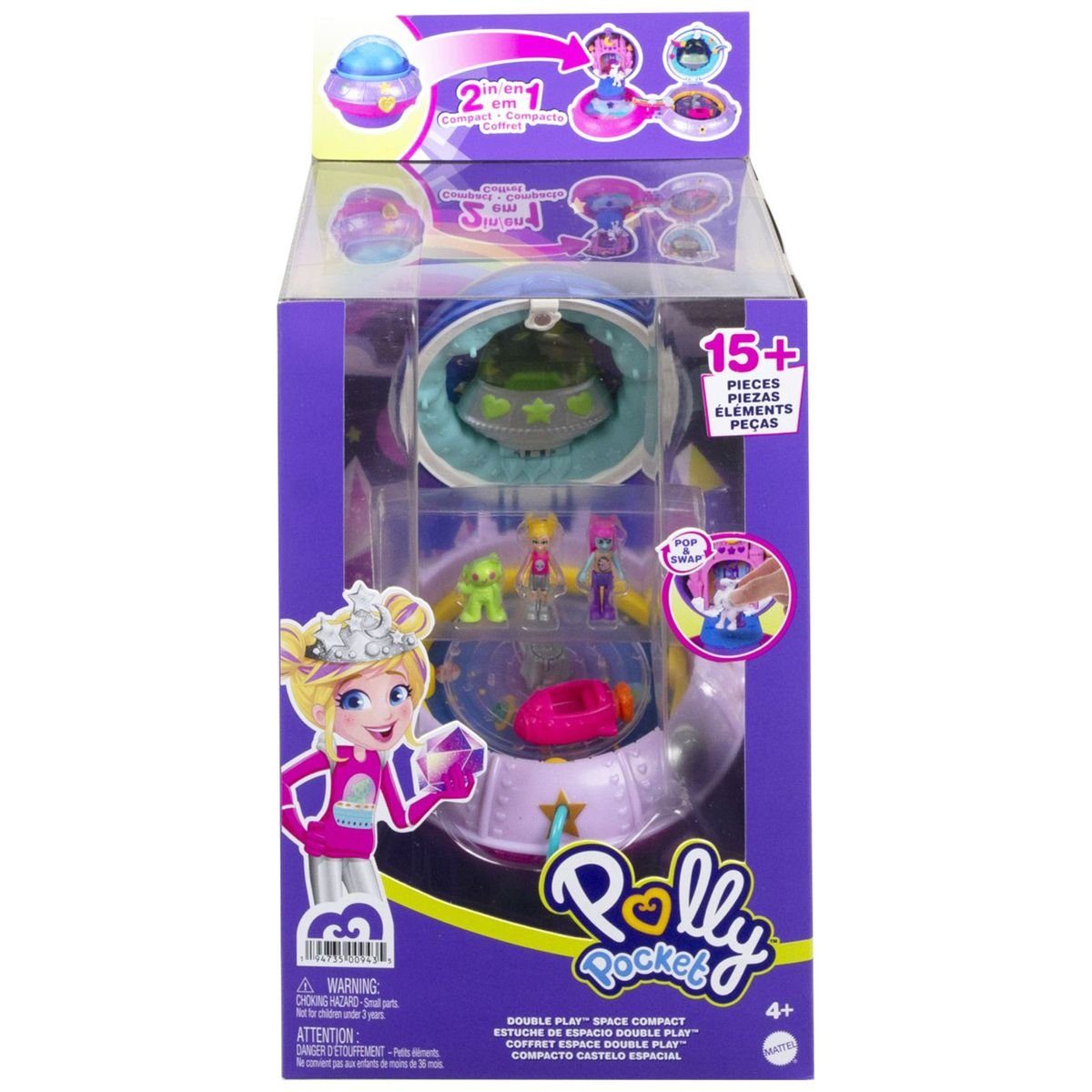 Mattel® Spielwelt Mattel HCG25 - Polly Pocket - Ufo-Schatulle, Weltraum-Spielset