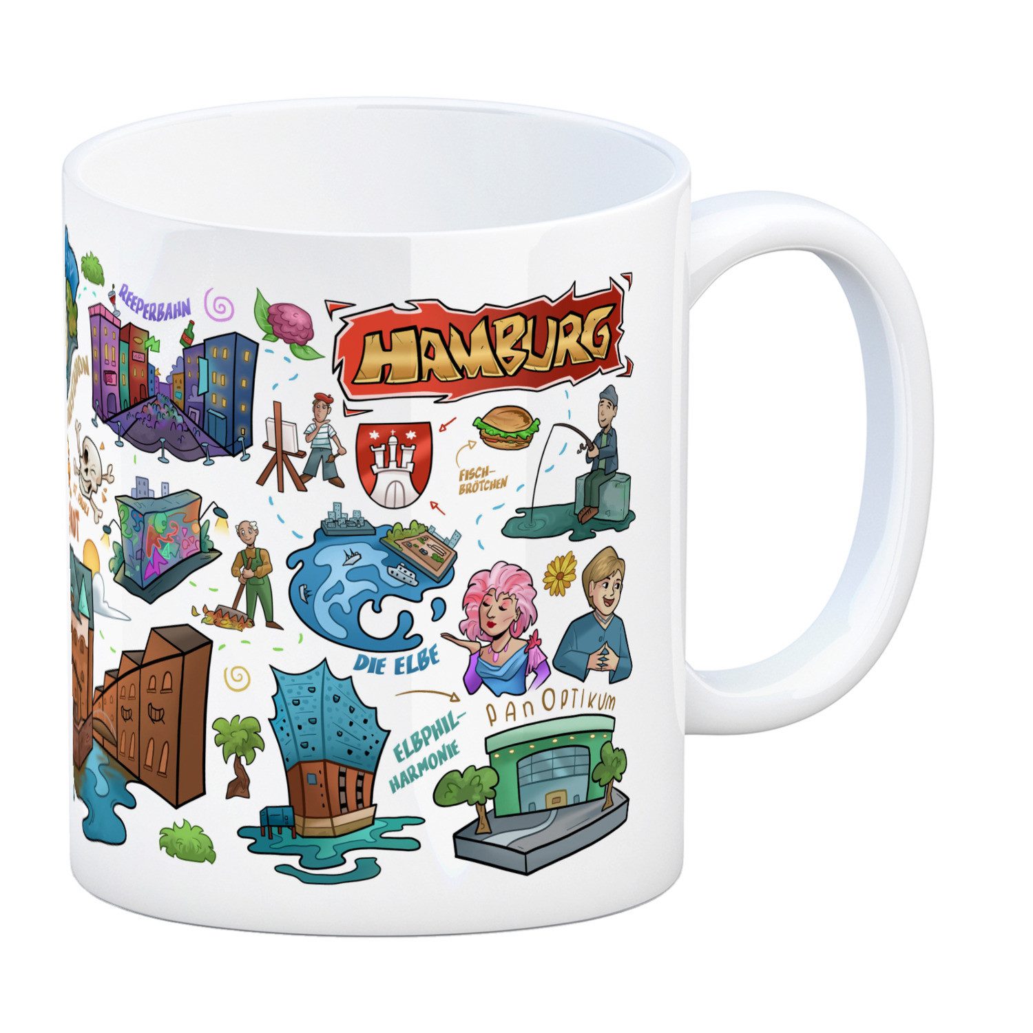 speecheese Tasse Hamburg Pop Art Comic Kaffeebecher