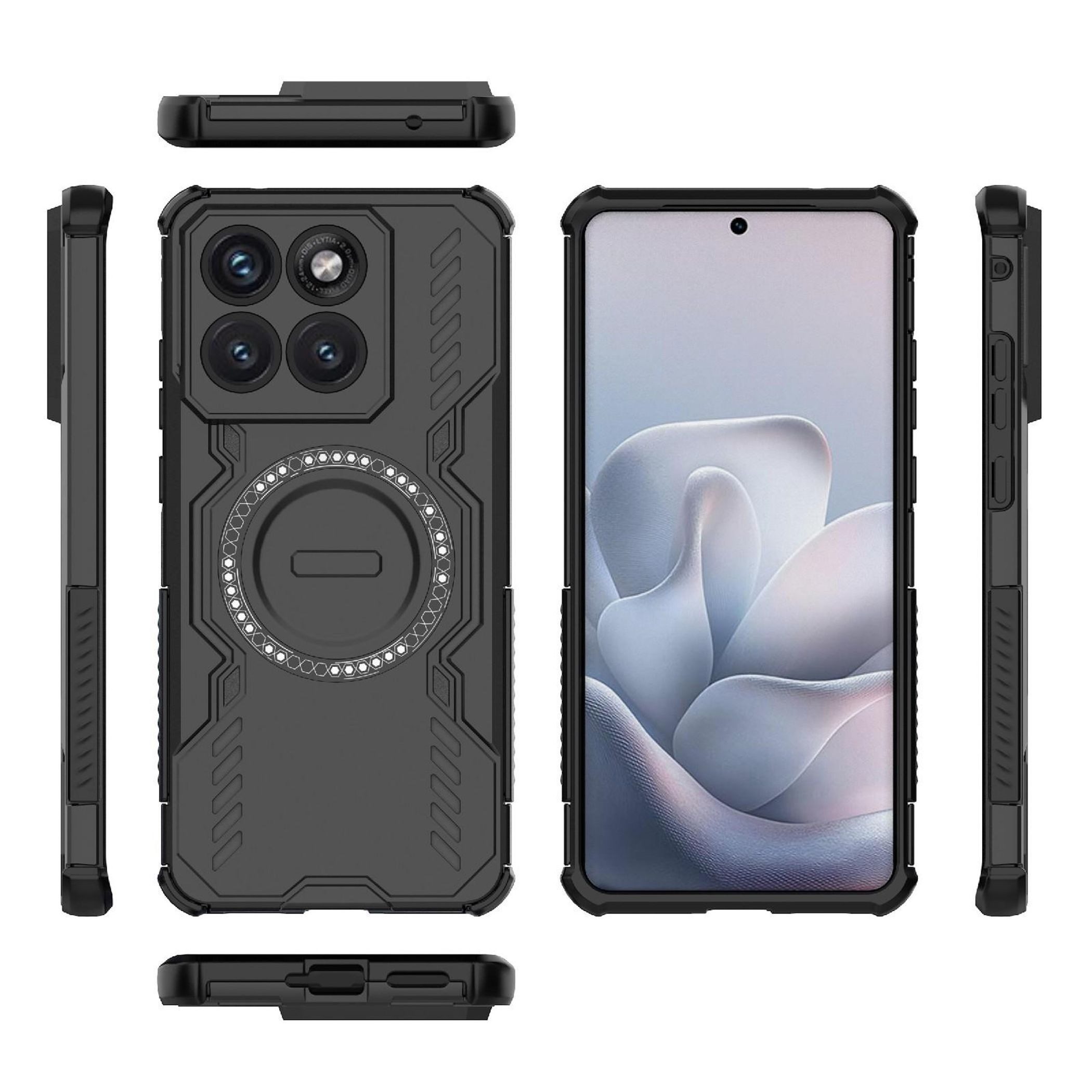 Wigento Handyhülle Magnetisch für Motorola Edge 70 Fusion MagSafe Case Armor Schwarz 6,78 Zoll, Kabeloses Laden