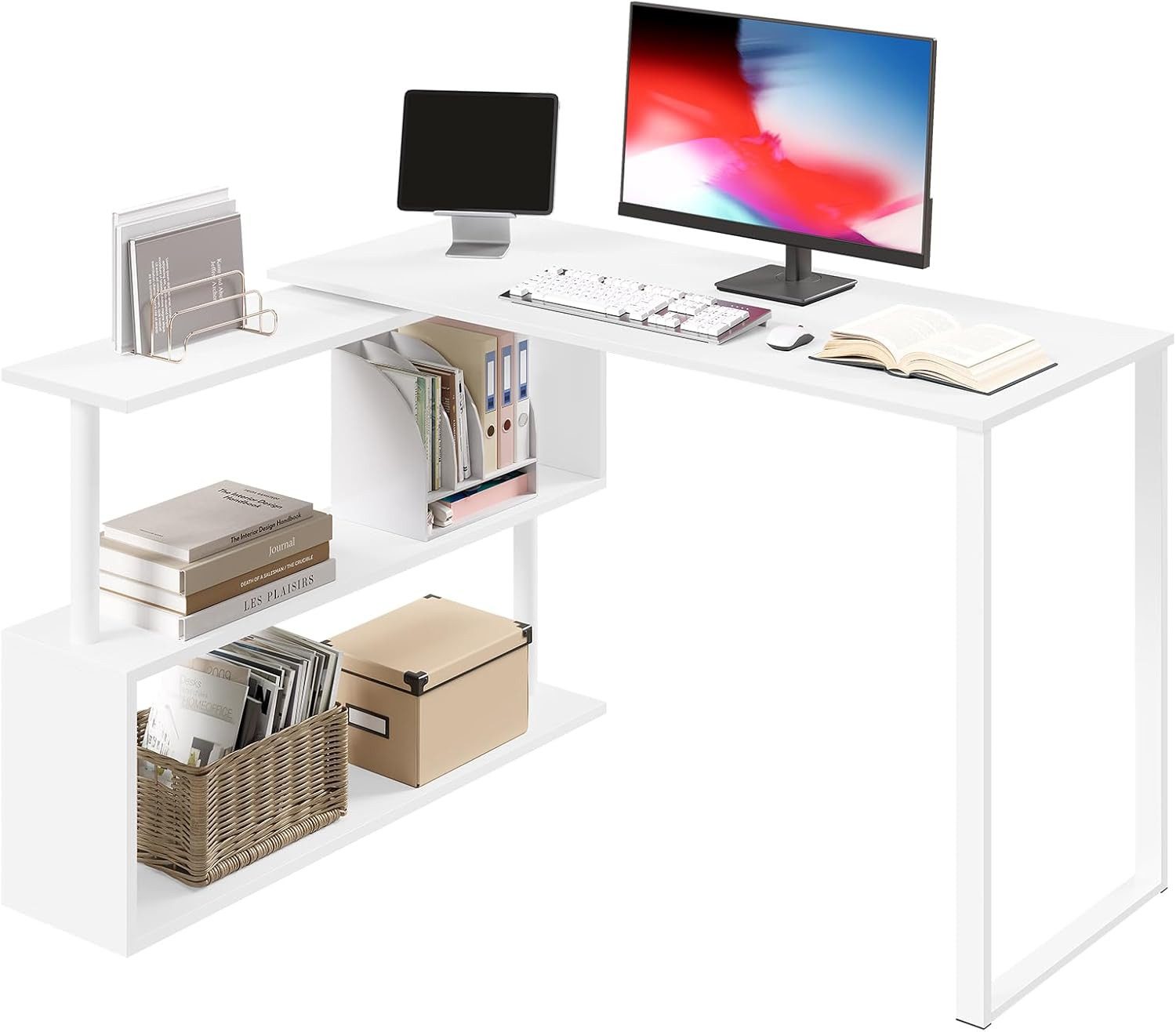 Woltu Schreibtisch (1-St), Bürotisch mit Ablagen, günstig online kaufen