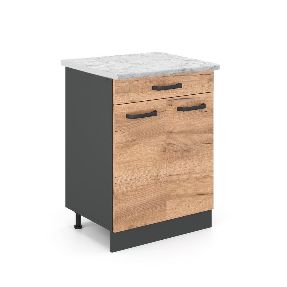 Vicco Unterschrank R-Line, Goldkraft Eiche/Anthrazit, 60 günstig online kaufen