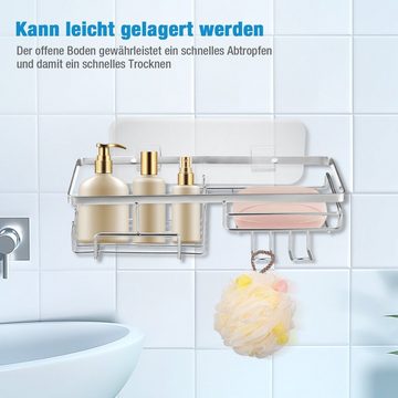 Housmile Duschablage Duschkorb ohne Bohren 2 Stück Duschkorb, (Rostfrei Duschregal für Shampoo und Duschgel),Badregal Duschkorb Shampoo Halterung für Dusche 2-tlg., mit Seifenhalter