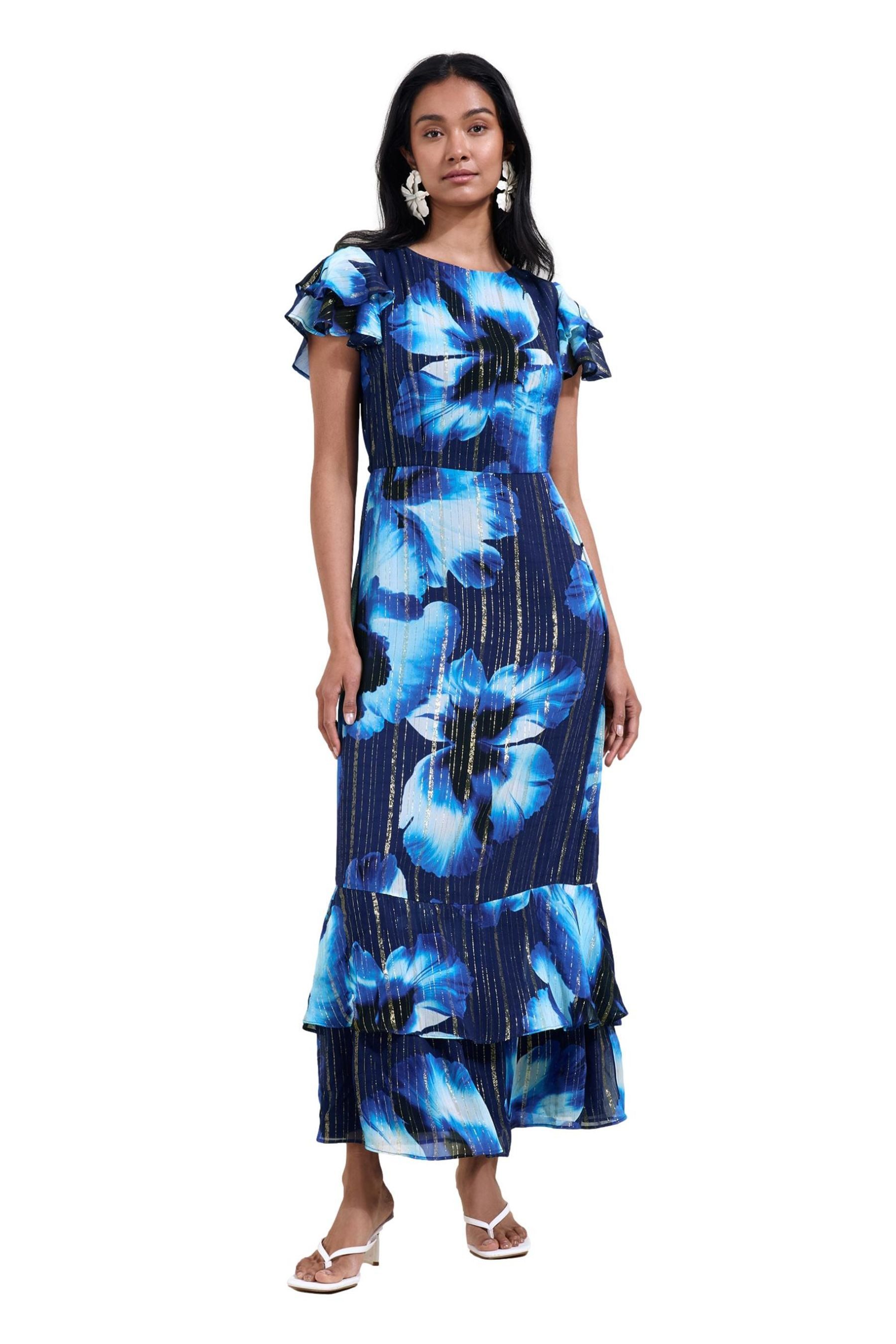 Friends Like These Midikleid Friends Like These Metallic Kurzarm-Midikleid (1-tlg)