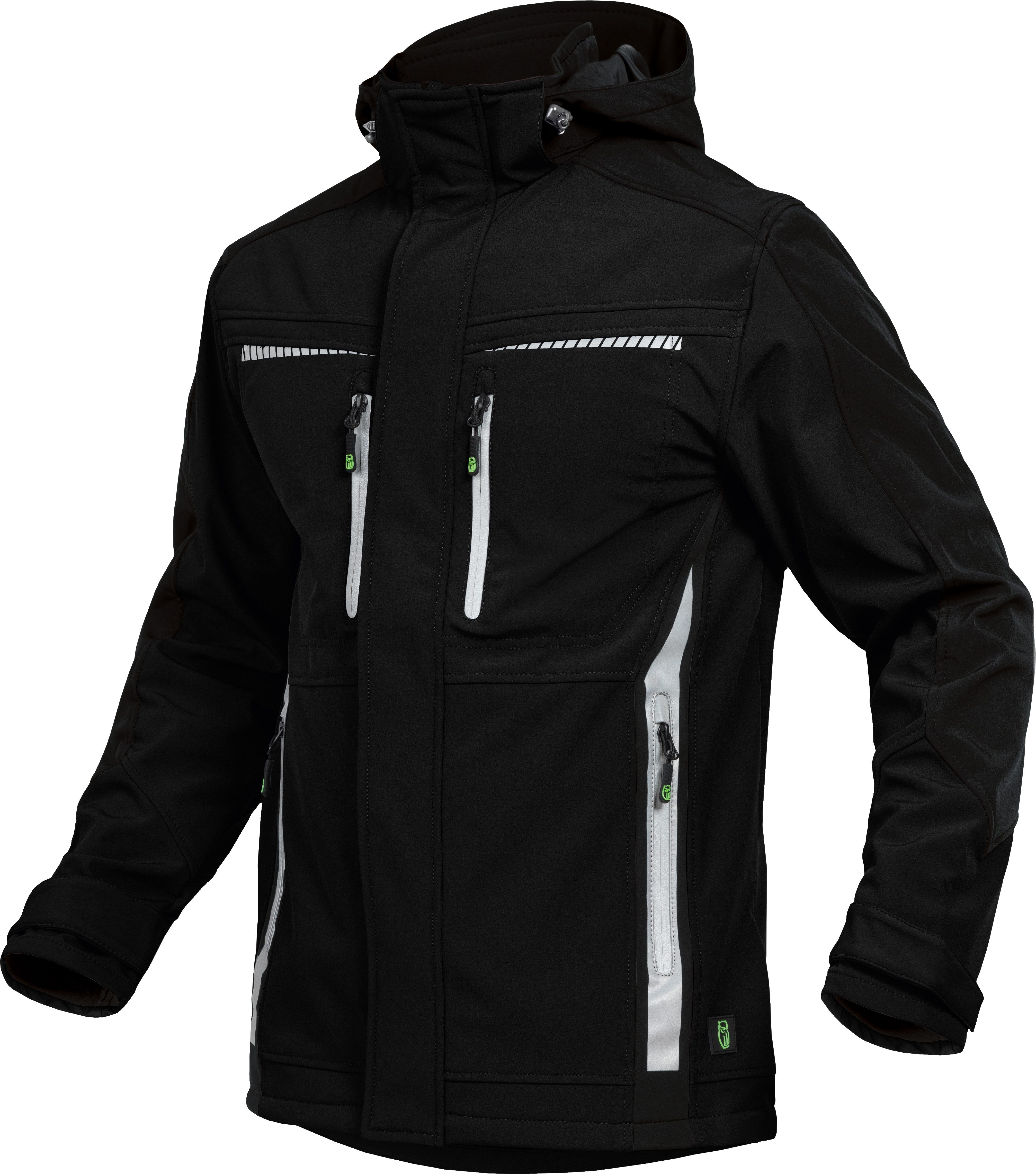 Leibwächter Softshelljacke Flex-Line Herren Übergangsjacke Arbeitsjacke Regenjacke robustes 3-Lagenlaminat-Softshell, Reflektoren für gute Sichtbarkeit