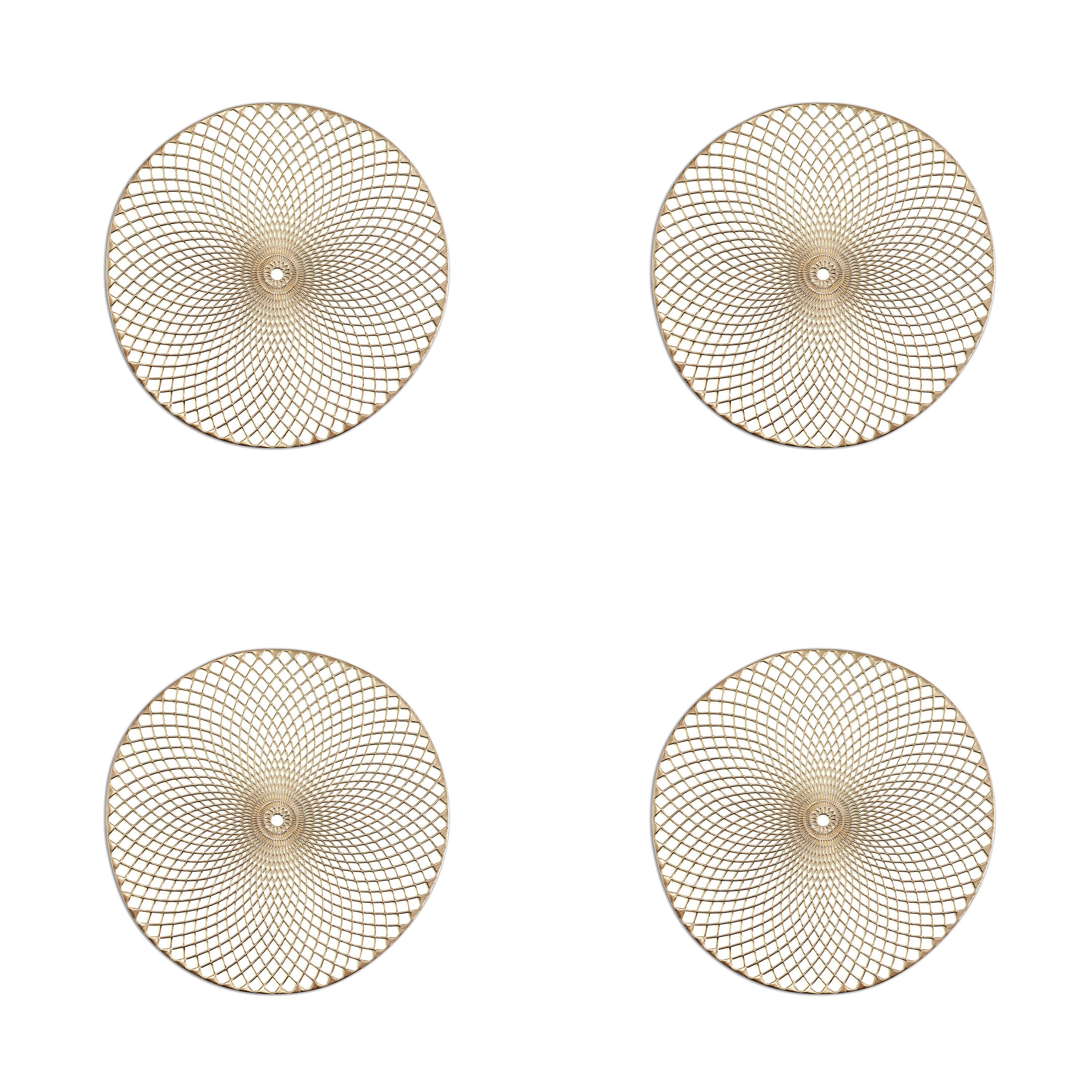 Basera® Platzset 4er-Platzset Ornament Kunststoff rund, (4-St), gold, Ø 36, günstig online kaufen