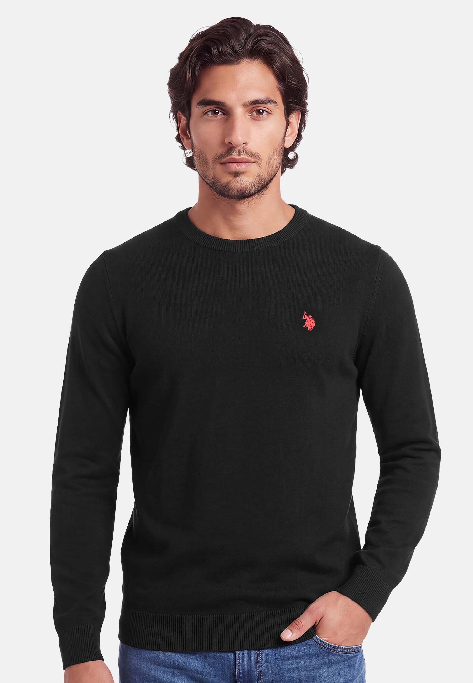 U.S. Polo Assn. Rundhalspullover USJackk – Herren Crewneck Pullover mit Rippbündchen
