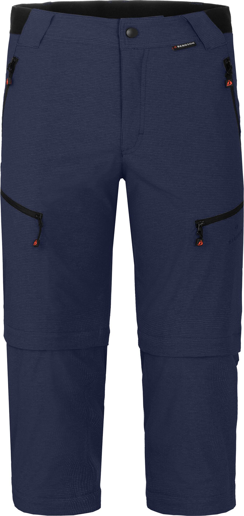 Bergson Outdoorhose LEBIKO Doppel Zipp-Off mit T-ZIPP Herren Wanderhose, robust elastisch, Langgrößen, peacoat blau