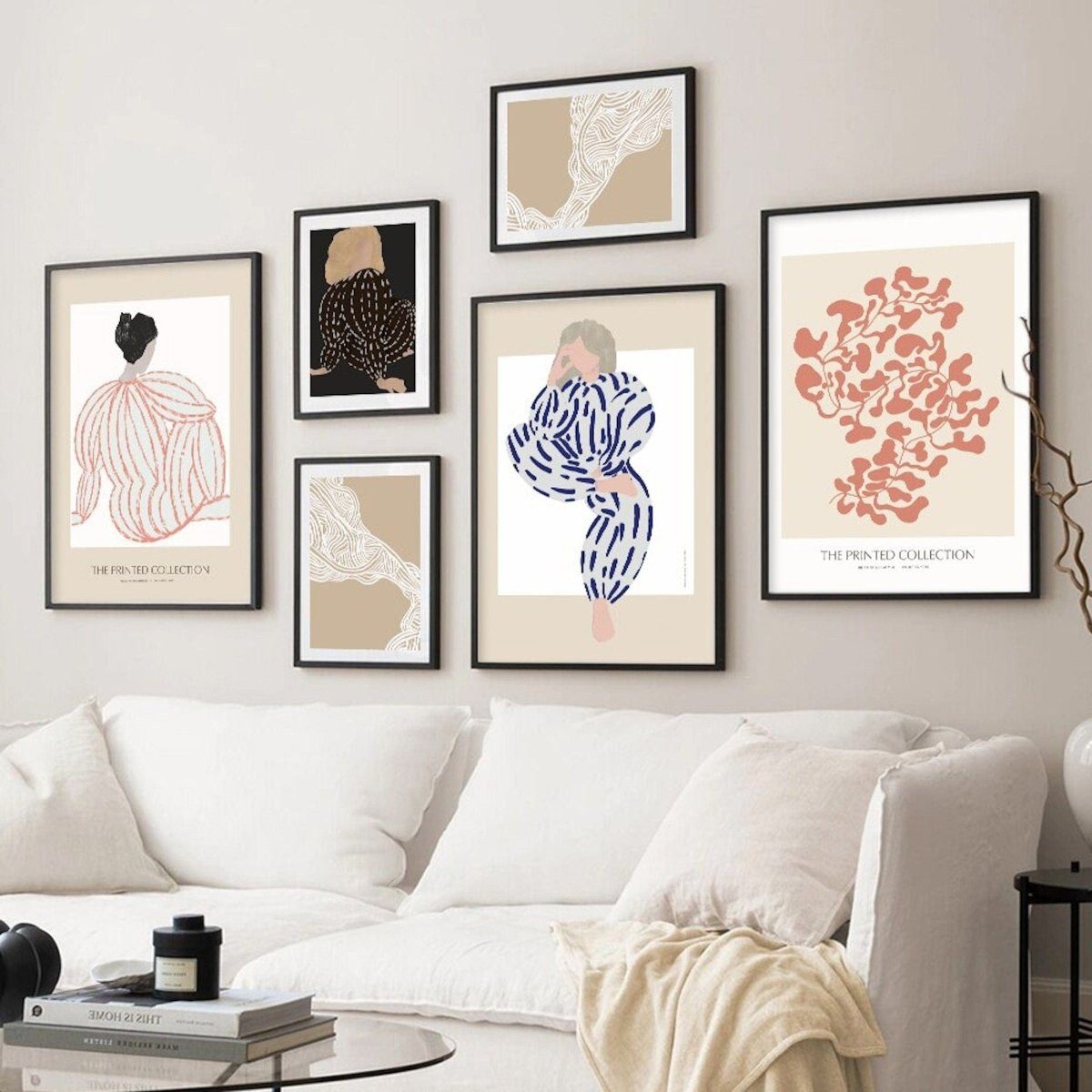 JUSTGOODMOOD Poster Boho Abstrakte Linien und Frauen Kurven Körper Formen als Print ohne R, C (1 St)
