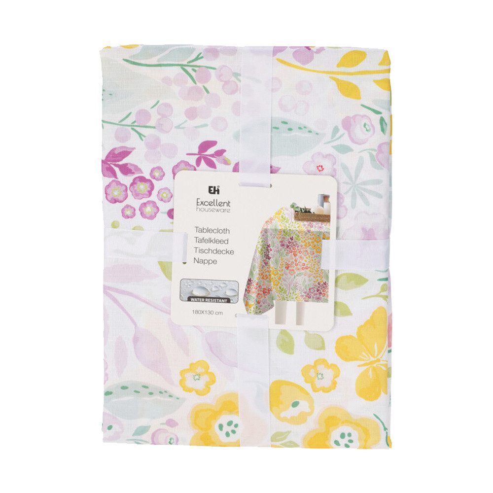 Excellent Houseware Tischdecke Tischdecke aus Polyester mit Muster, 180 x 130 cm (Tischdecken 1-tlg)