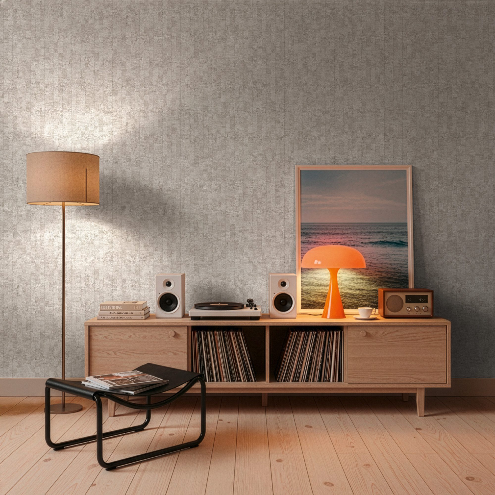 living walls Vliestapete Vibes & Styles Daniel – Urban Lines Vliestapete, leicht strukturiert, Holz, (1 St), Moderne Holzoptik mit feiner Struktur und dezentem Glanzeffekt