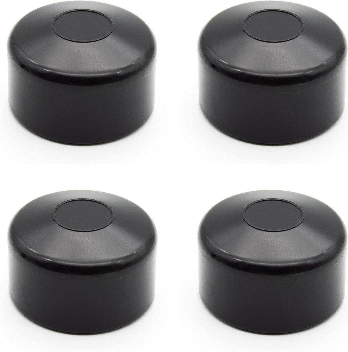 Enkotrade Zaunpfosten Zaunkappen rund, (4-St), Schwarz, Quadratisch, 51 mm, witterungsbeständig. Made in Europa