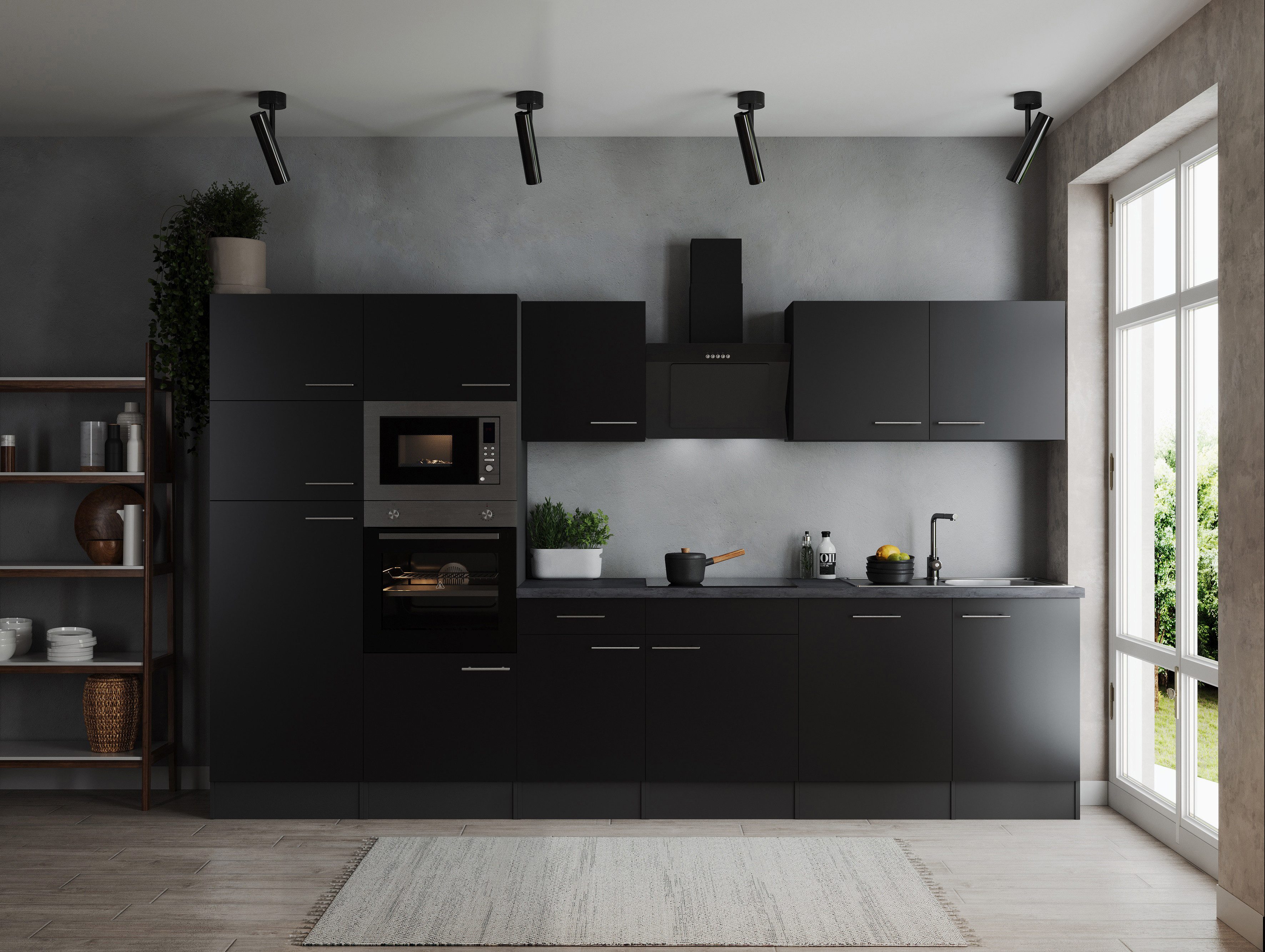 RESPEKTA Küchenzeile Oliver, Breite 340 cm, 90 cm Arbeitshöhe, in exklusiver Konfiguration für OTTO