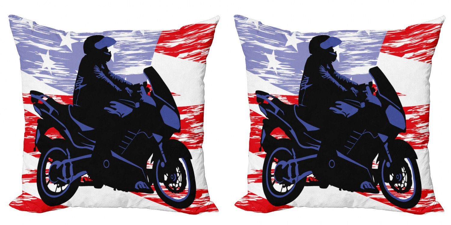 Kissenbezüge Modern Accent Doppelseitiger Digitaldruck, Abakuhaus (2 Stück), Teen Zimmer Mann auf Motorrad