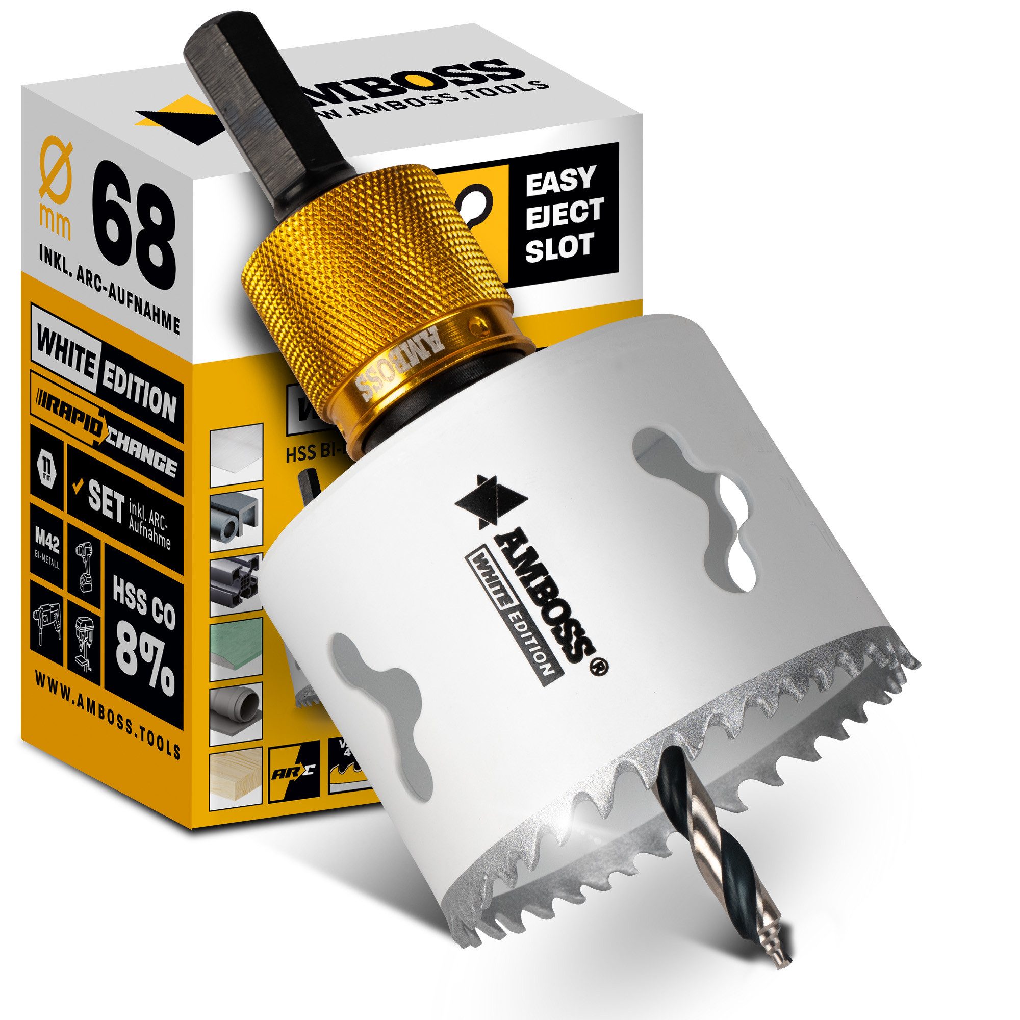 Amboss Werkzeuge Lochsäge Amboss BiMetall M42 Lochsäge 68 mm mit