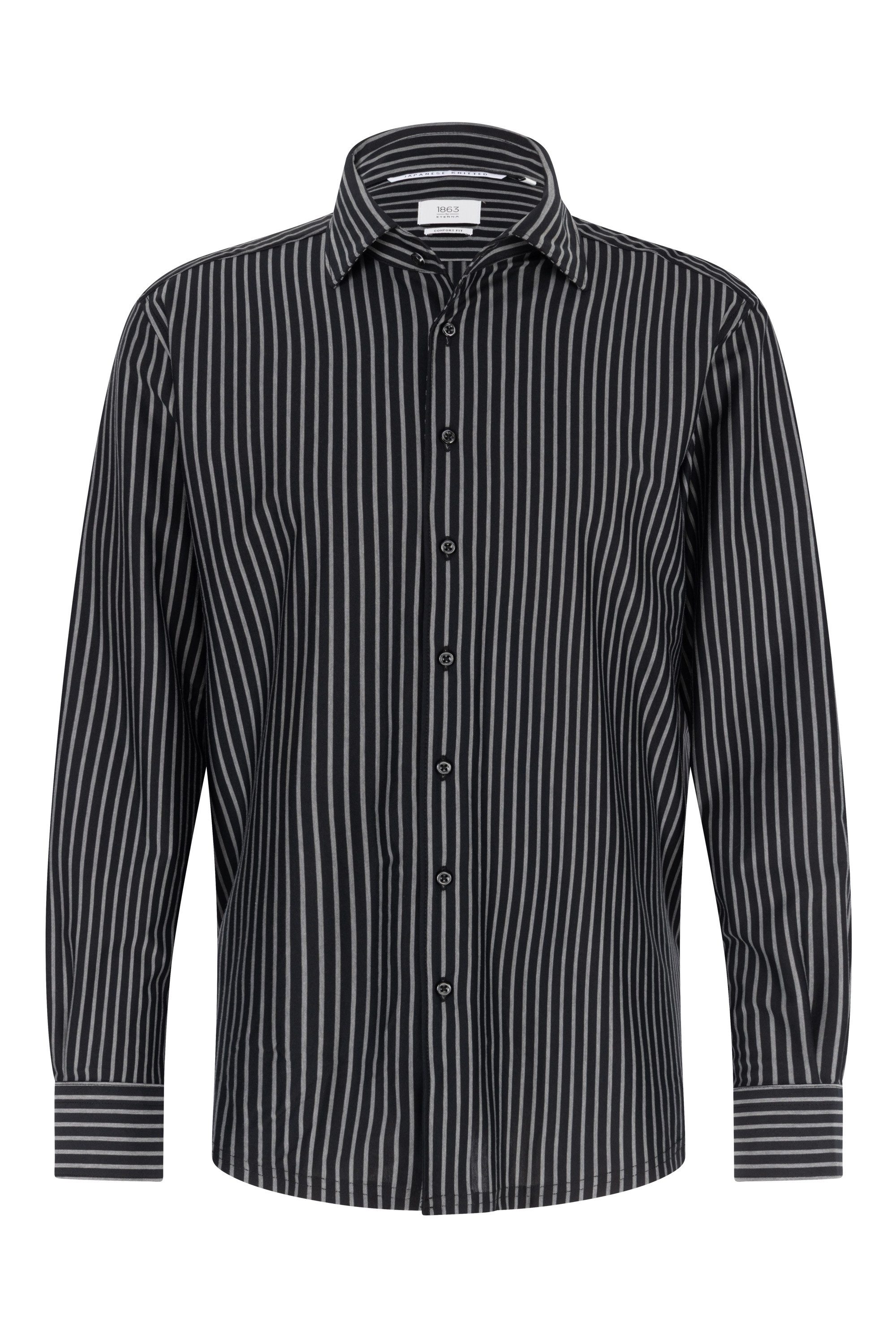 Eterna Businesshemd 1863 by ETERNA COMFORT FIT Langarm Hemd anthrazit gestreift stretch