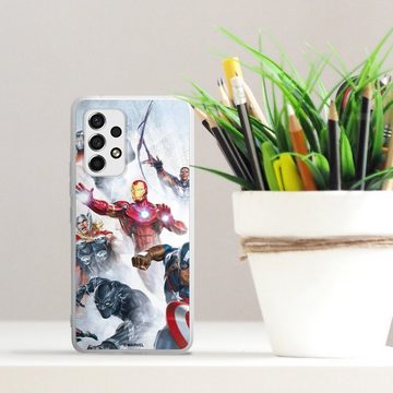 DeinDesign Handyhülle Marvel The Avengers Offizielles Lizenzprodukt Avengers Jumping at You, Samsung Galaxy A53 5G Silikon Hülle Bumper Case Handy Schutzhülle