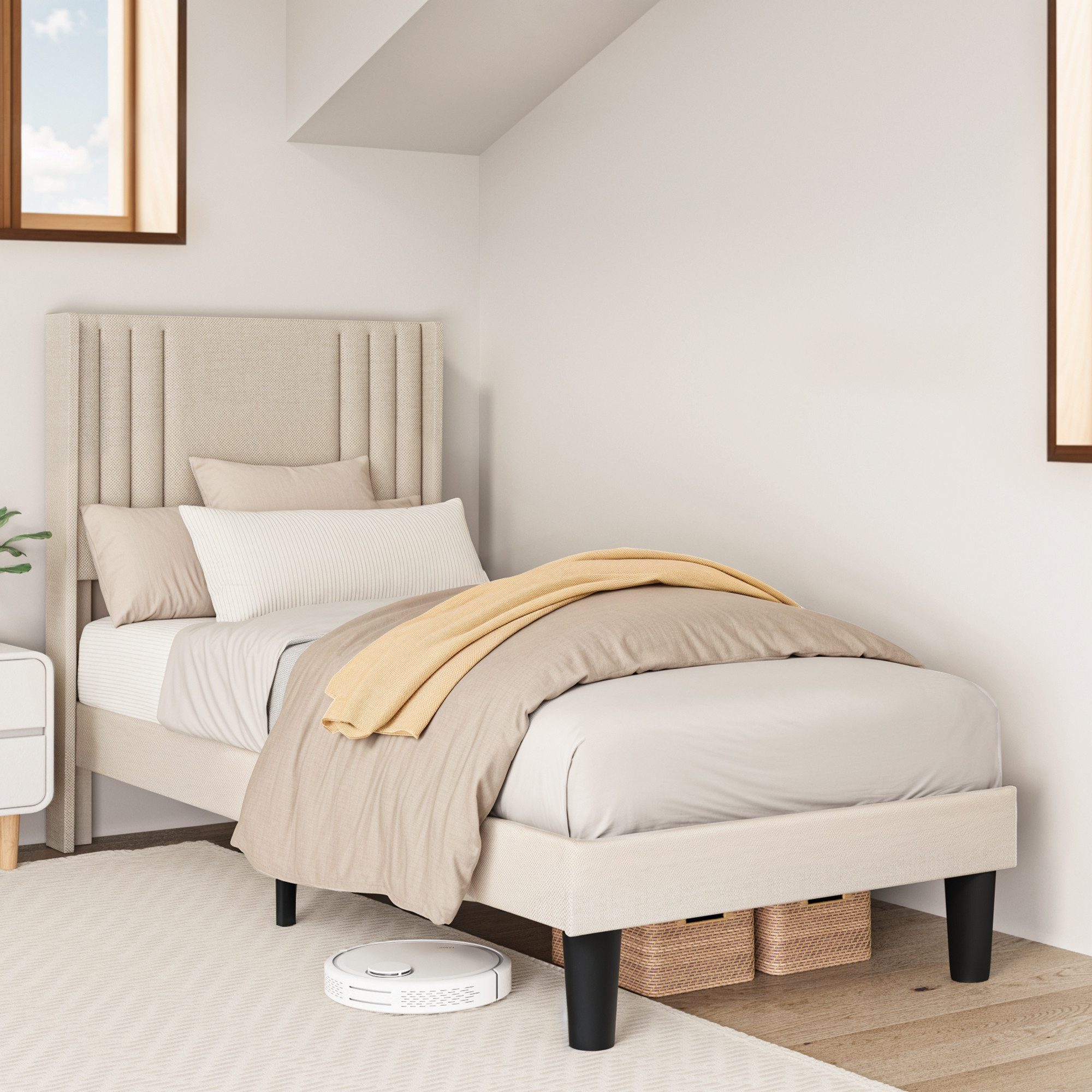 Bealife Bettgestell mit Kopfteil, 90/120/140/160/180x200cm