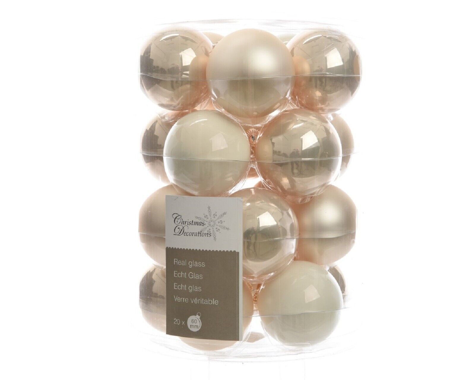 Kaemingk Weihnachtsbaumkugel Weihnachtsbaumkugeln Glas Ø 6 cm 20 Stück perle mix