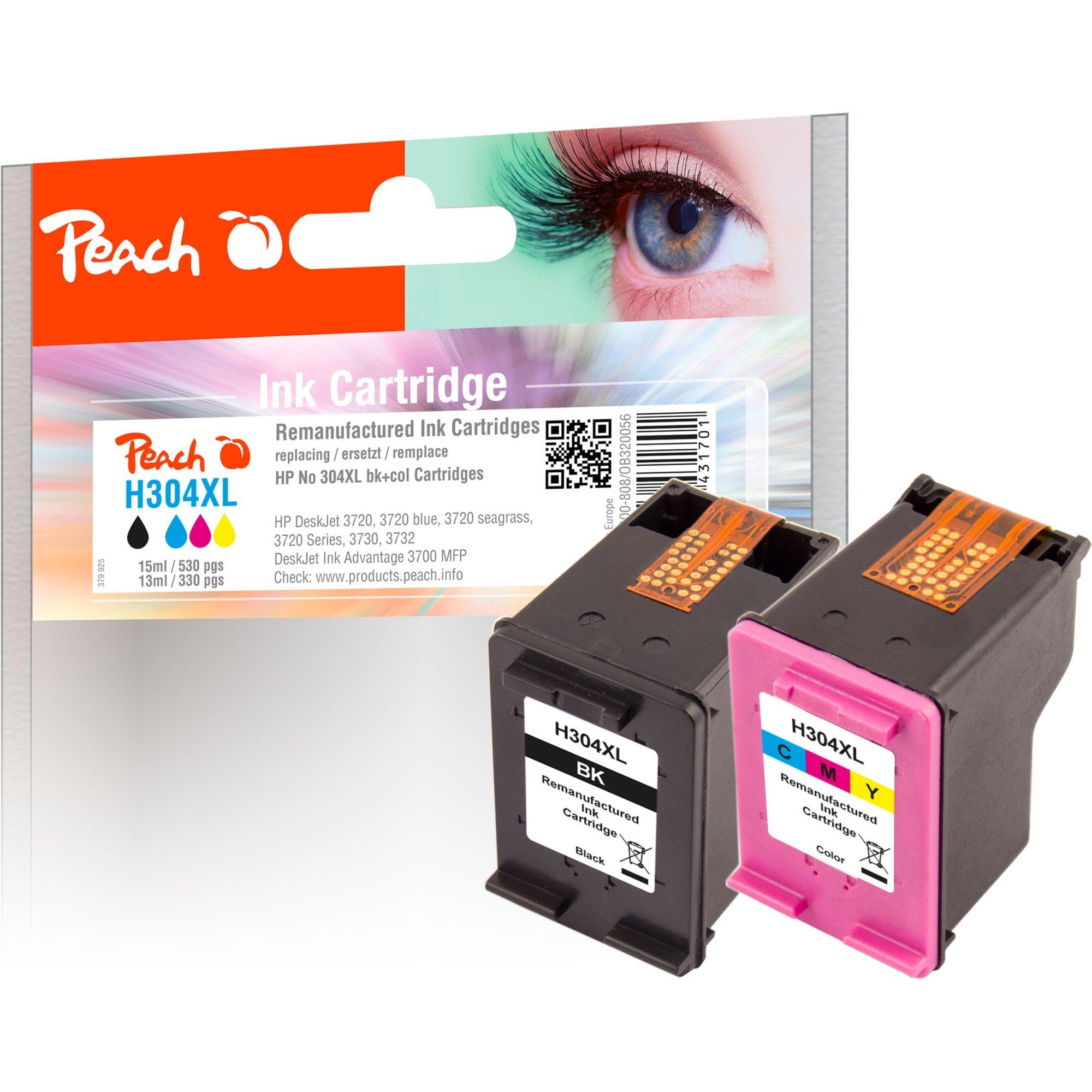 Peach Tinte schwarz + color PI300-808, (kompatibel Tintenpatrone